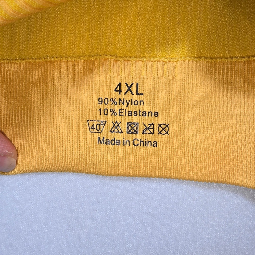 Set of 2 Seamless Sports Bras Mustard Yellow Teal Blue 4XL Plus Size Lounge Bra - Picture 5 of 5